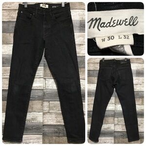 Madewell Athletic Slim Jeans Men’s 30x32 Black Gray Denim Stretch (Read Desc)